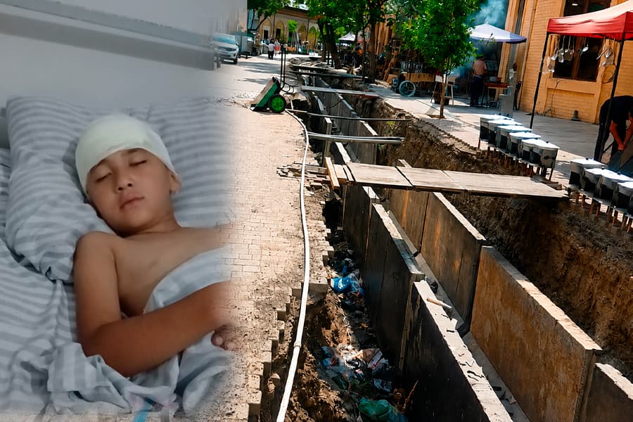 В Андиджане люди получили травмы из-за оставленных ям