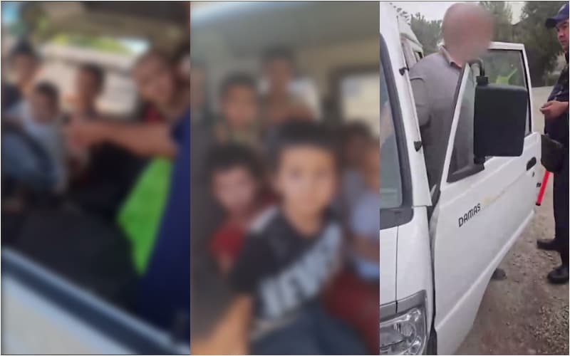 Navoiyda Damas’da 17 nafar bolani olib ketayotgan haydovchi ushlandi