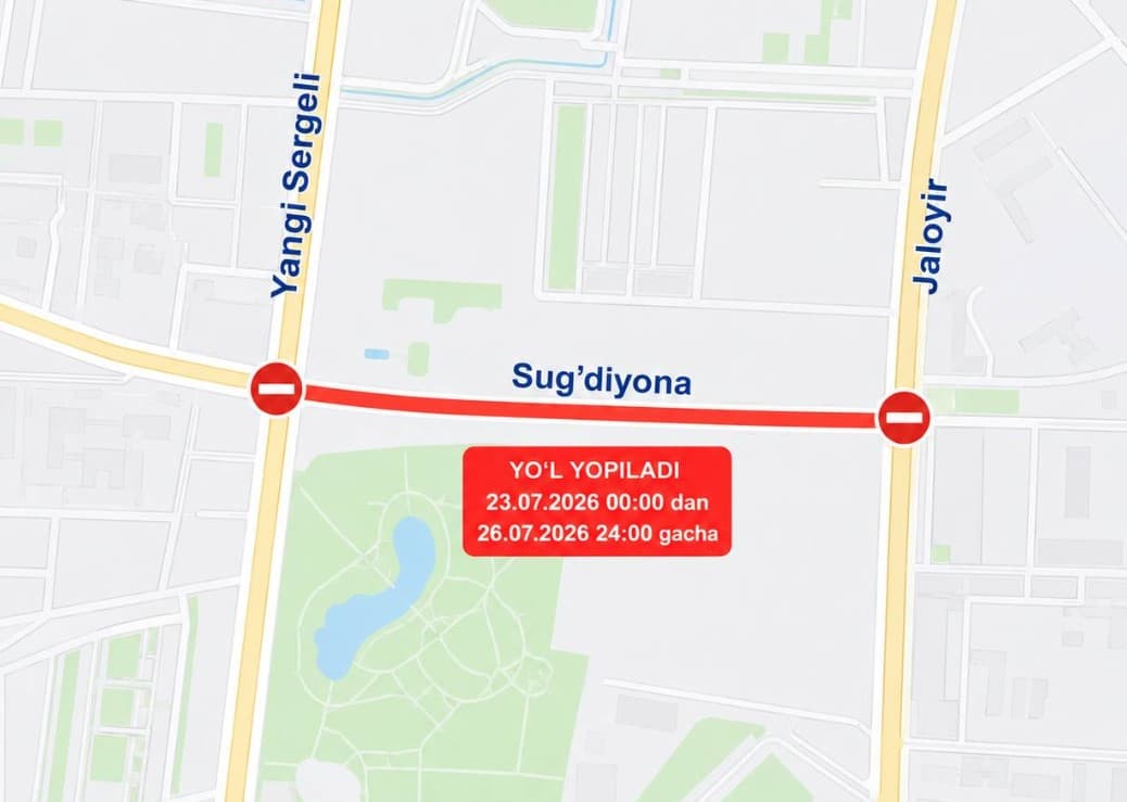 Mangal Fest festivali munosabati bilan Toshkentdagi ko‘chada transport harakati uch kunga cheklanadi.