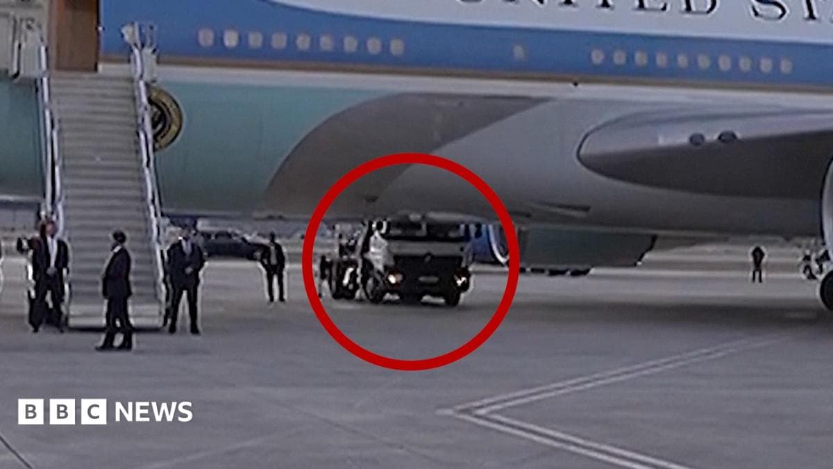 Trump Air Force One-dan ovqat tashuvchi mashinada qochib chiqdimi?