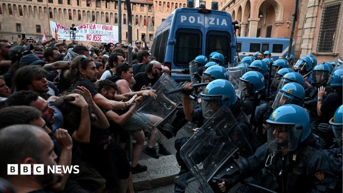 Bolognada protestlar natijasida ko'plab odamlar jarohatlandi
