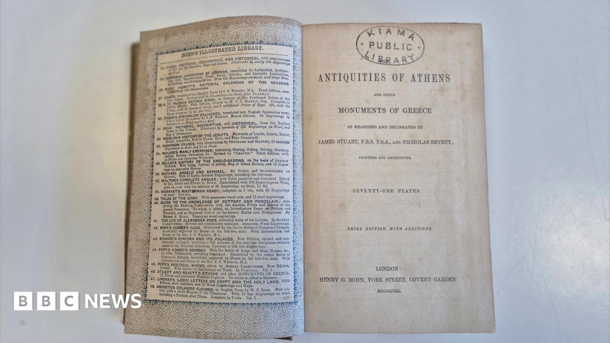Avstraliya kutubxonasiga 150 yildan beri yo'qolgan kitob qaytarildi