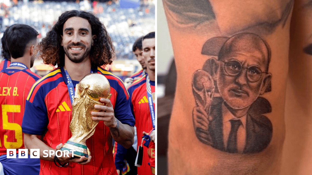 Marc Cucurella Ispaniya murabbiyi Luis de la Fuente tatuirovkasini oldi
