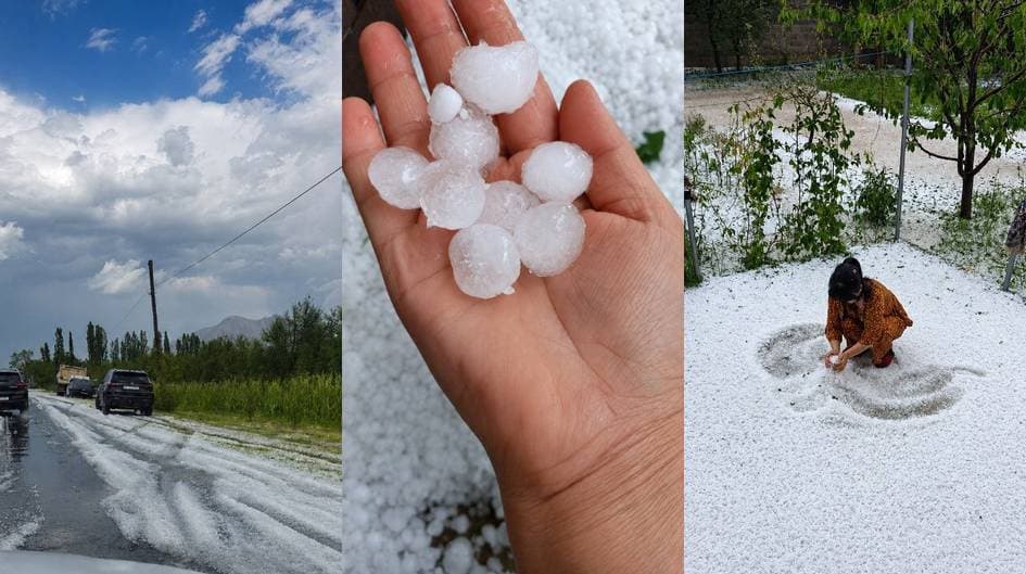 Heavy Hail Falls in Namangan Region